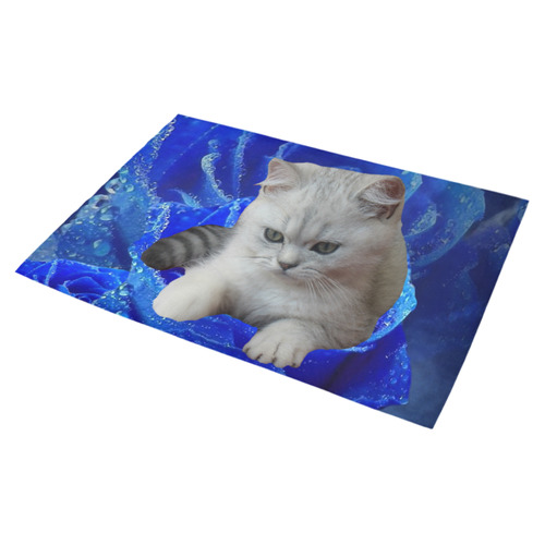 Cat and Rose Azalea Doormat 30" x 18" (Sponge Material)