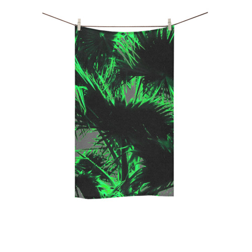 green palm leaves texture abstract background Custom Towel 16"x28"