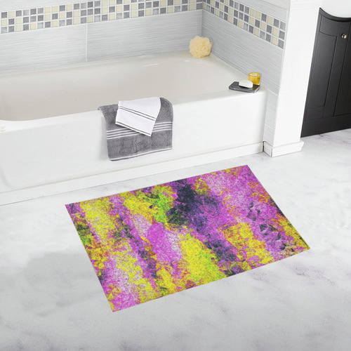 vintage psychedelic painting texture abstract in pink and yellow with noise and grain Bath Rug 20''x 32''