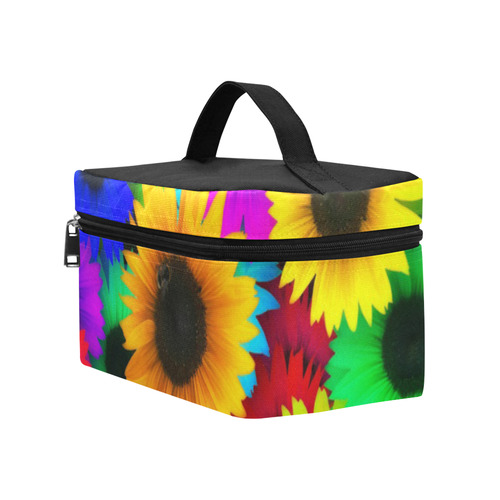 Neon Rainbow Pop Sunflowers Cosmetic Bag/Large (Model 1658)