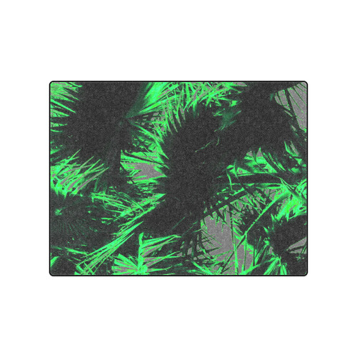 green palm leaves texture abstract background Blanket 50"x60"