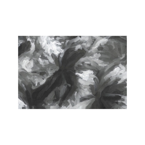 camouflage abstract painting texture background in black and white Placemat 12’’ x 18’’ (Four Pieces)