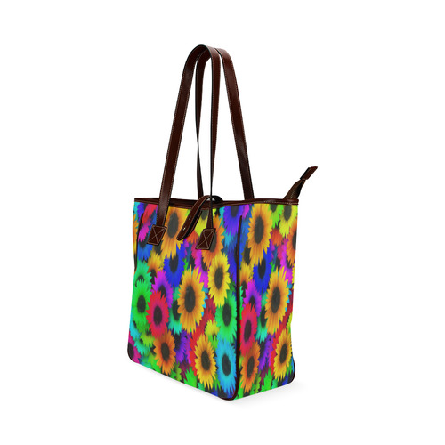 Neon Rainbow Pop Sunflowers Classic Tote Bag (Model 1644)