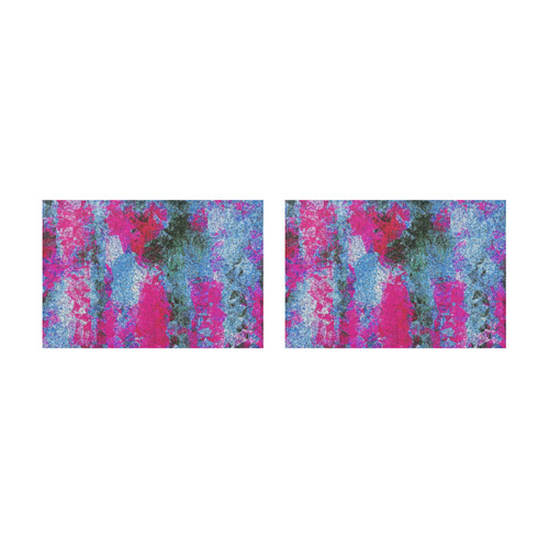 vintage psychedelic painting texture abstract in pink and blue with noise and grain Placemat 12’’ x 18’’ (Set of 2)