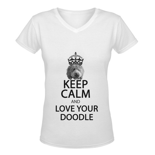 KEEP CALM Women's Deep V-neck T-shirt (Model T19)