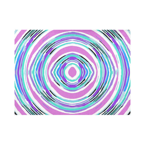 psychedelic graffiti circle pattern abstract in pink blue purple Placemat 14’’ x 19’’ (Six Pieces)