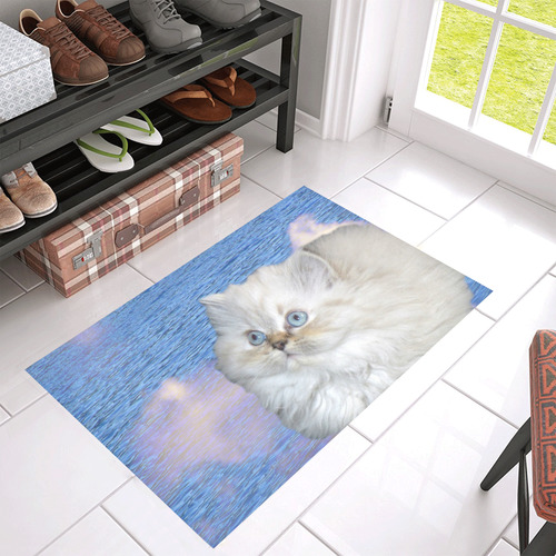 Cat and Water Azalea Doormat 30" x 18" (Sponge Material)