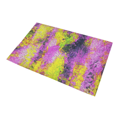 vintage psychedelic painting texture abstract in pink and yellow with noise and grain Bath Rug 20''x 32''