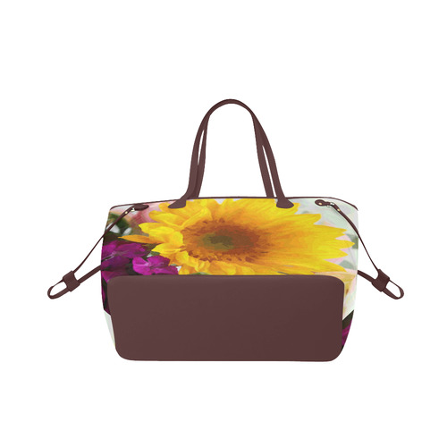 Floral Watercolor With Yellow Daisy Clover Canvas Tote Bag (Model 1661)