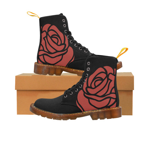 Red Rose - Dr Martin Boots Martin Boots For Women Model 1203H