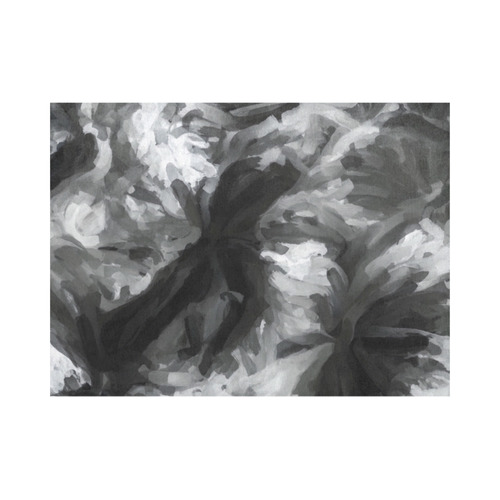 camouflage abstract painting texture background in black and white Placemat 14’’ x 19’’ (Two Pieces)
