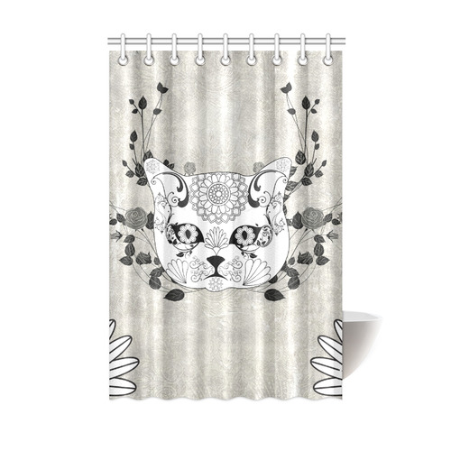 Wonderful sugar cat skull Shower Curtain 48"x72"