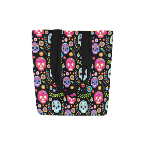 Sugar Skull Day of the Dead Floral Pattern Canvas Tote Bag (Model 1657)