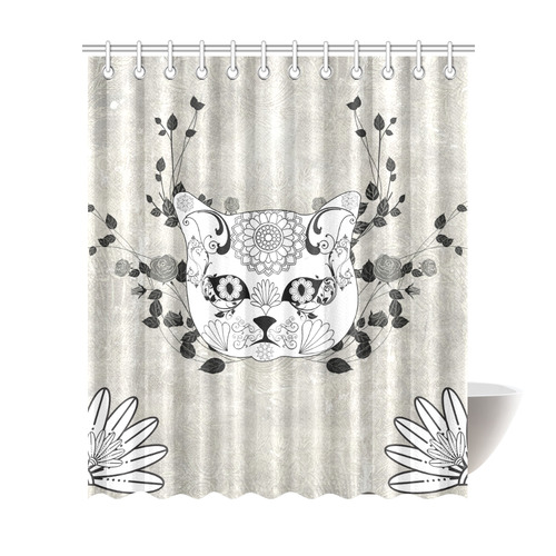 Wonderful sugar cat skull Shower Curtain 72"x84"