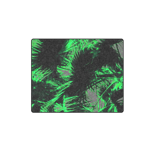 green palm leaves texture abstract background Blanket 40"x50"