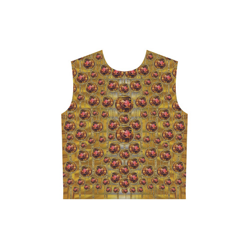 Angels in gold and flowers of paradise rocks All Over Print Sleeveless Hoodie for Women (Model H15)