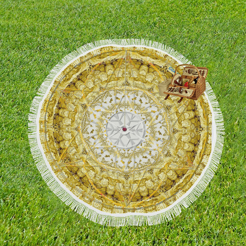 protection from Jerusalem of gold Circular Beach Shawl 59"x 59"