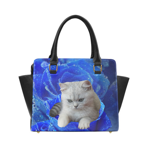 Cat and Rose Classic Shoulder Handbag (Model 1653)