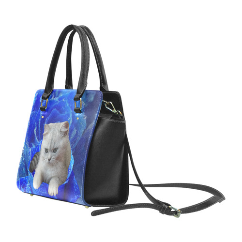 Cat and Rose Classic Shoulder Handbag (Model 1653)