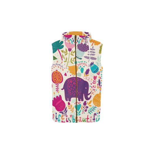 Elephant-A-010-45 All Over Print Sleeveless Zip Up Hoodie for Kid (Model H16)