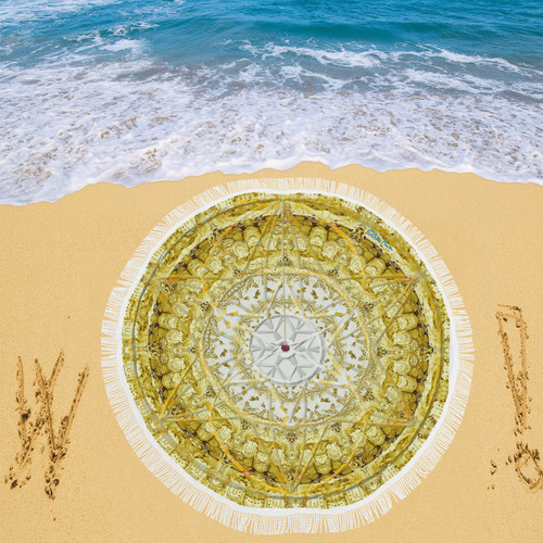 protection from Jerusalem of gold Circular Beach Shawl 59"x 59"