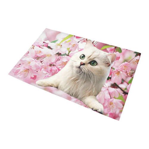 Cat and Flowers Bath Rug 20''x 32''