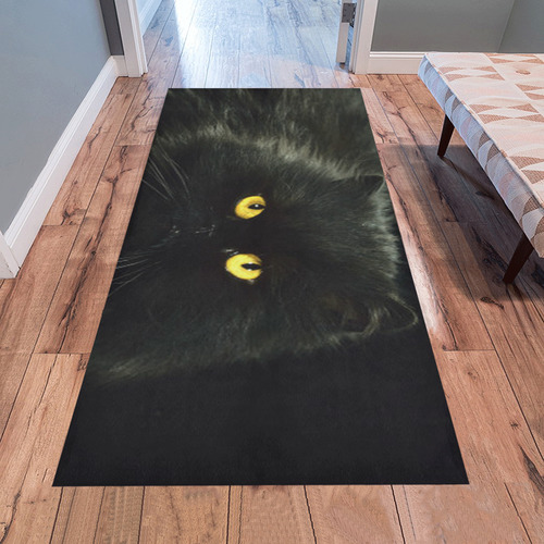 Black Cat Area Rug 7'x3'3''