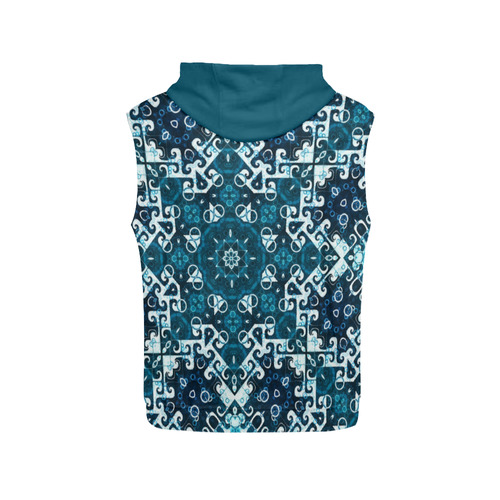 Boho Blue Fancy All Over Print Sleeveless Hoodie for Men (Model H15)