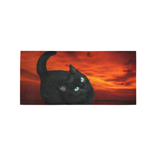 Cat and Red Sky Area Rug 7'x3'3''