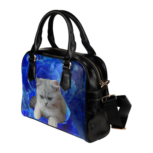 Cat and Rose Shoulder Handbag (Model 1634)