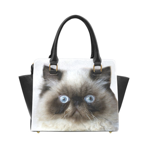 Funny Cat Rivet Shoulder Handbag (Model 1645)