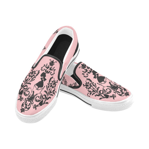 Umbrella Girl Women's Slip-on Canvas Shoes (Model 019)