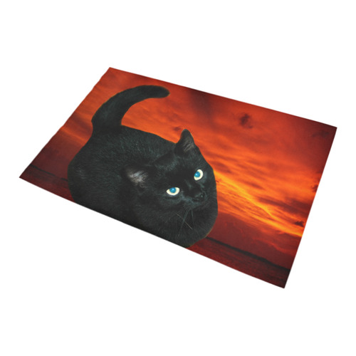 Cat and Red Sky Bath Rug 20''x 32''