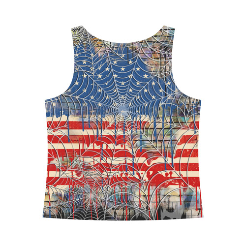 Ladies USA Flag Drip Cool Print Shirt by Juleez All Over Print Tank Top for Women (Model T43)