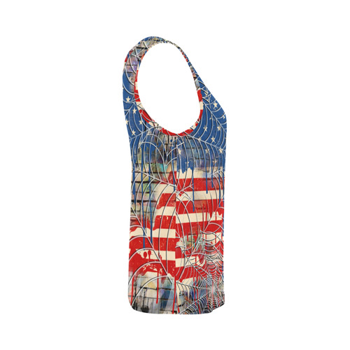 Ladies USA Flag Drip Cool Print Shirt by Juleez All Over Print Tank Top for Women (Model T43)