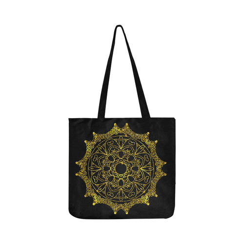 Gold Floral Mandala Reusable Shopping Bag Model 1660 (Two sides)