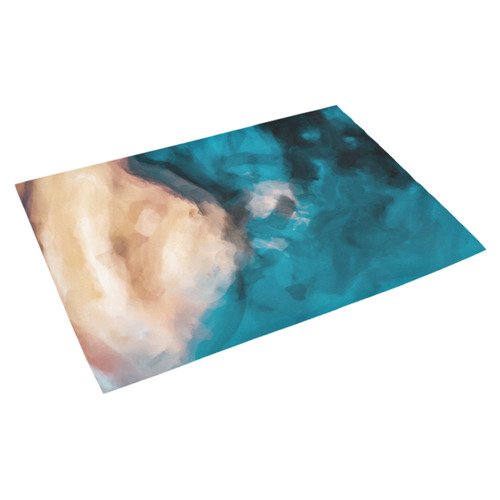 vintage splash painting texture abstract in blue and brown Azalea Doormat 30" x 18" (Sponge Material)