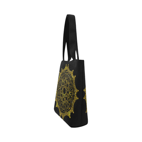 Gold Floral Mandala Canvas Tote Bag (Model 1657)