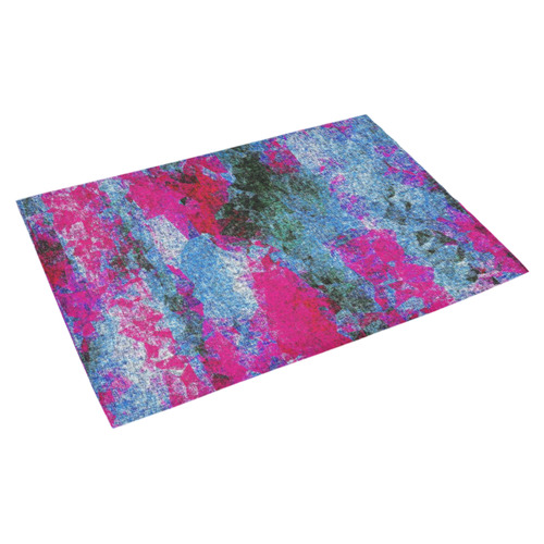 vintage psychedelic painting texture abstract in pink and blue with noise and grain Azalea Doormat 30" x 18" (Sponge Material)