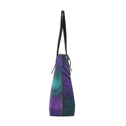 Purple meets Turquoise modern abstract Fractal Art Euramerican Tote Bag/Small (Model 1655)