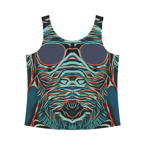 DOG WITH SUNGLASS All Over Print Tank Top for Women (Model T43)