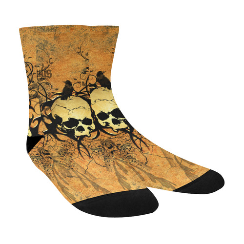 Awesome skull with tribal Crew Socks