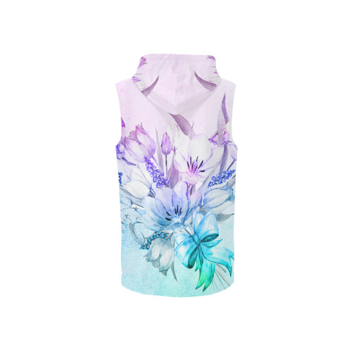 Wonderful flowers in soft watercolors All Over Print Sleeveless Zip Up Hoodie for Women (Model H16)