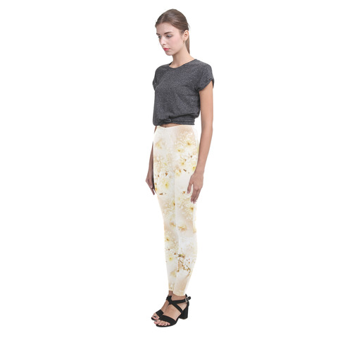 Lost in Antique White Flowers Cassandra Women's Leggings (Model L01)