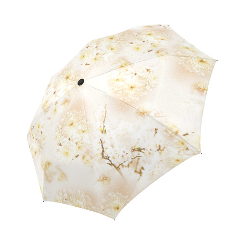 Lost in Antique White Flowers Auto-Foldable Umbrella (Model U04)