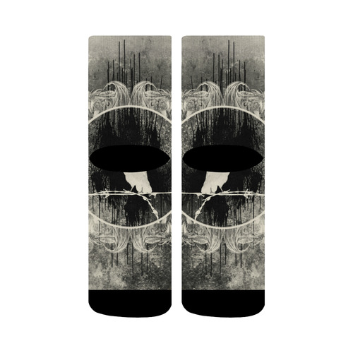 The crow with flowers, vintage design Crew Socks