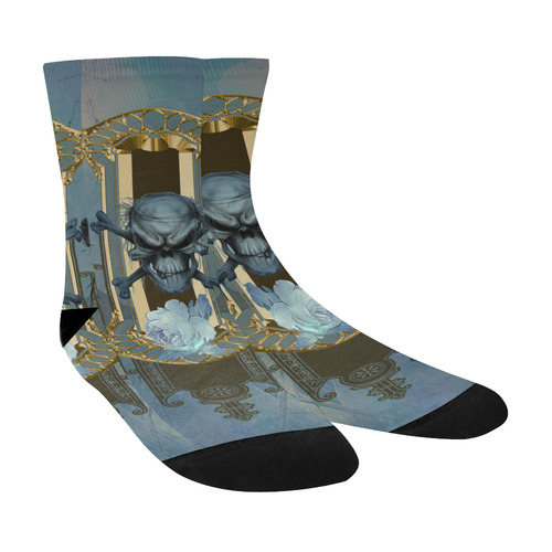 The blue skull with crow Crew Socks