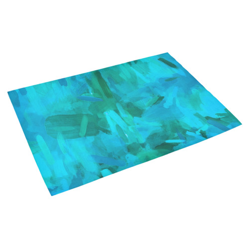 splash painting abstract texture in blue and green Azalea Doormat 30" x 18" (Sponge Material)