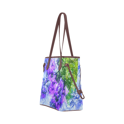 Blossoming Jacaranda Tree Floral Watercolor Clover Canvas Tote Bag (Model 1661)