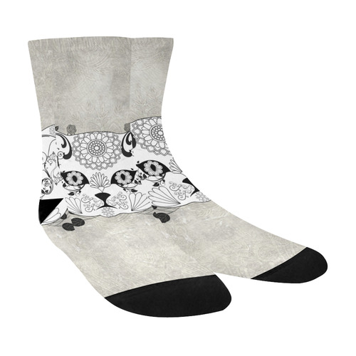 Wonderful sugar cat skull Crew Socks